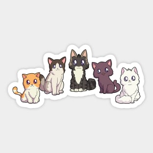 Five cute kittens - Kawaii cat Sticker